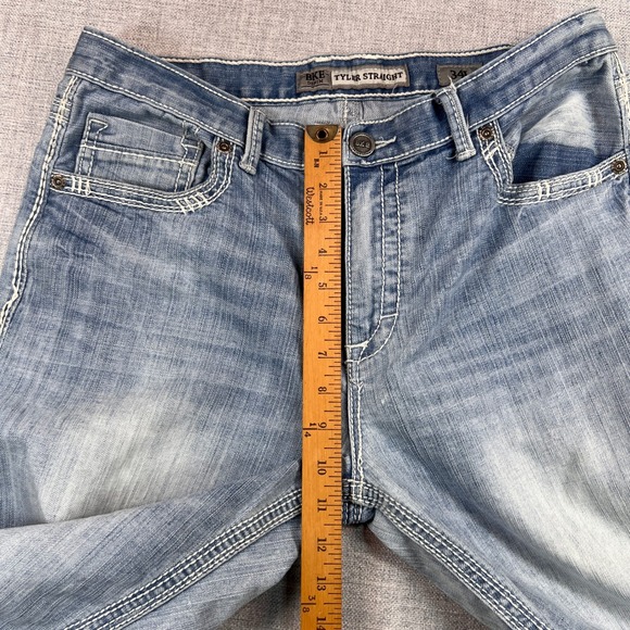 BKE Tyler Straight Jeans Men 34x33 Light Wash Blue Denim Normcore Everyday - Picture 11 of 13
